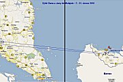 1 - mapa cesty - Malajsie 